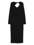 Emporio Armani knot-back long-sleeved day dress - Black