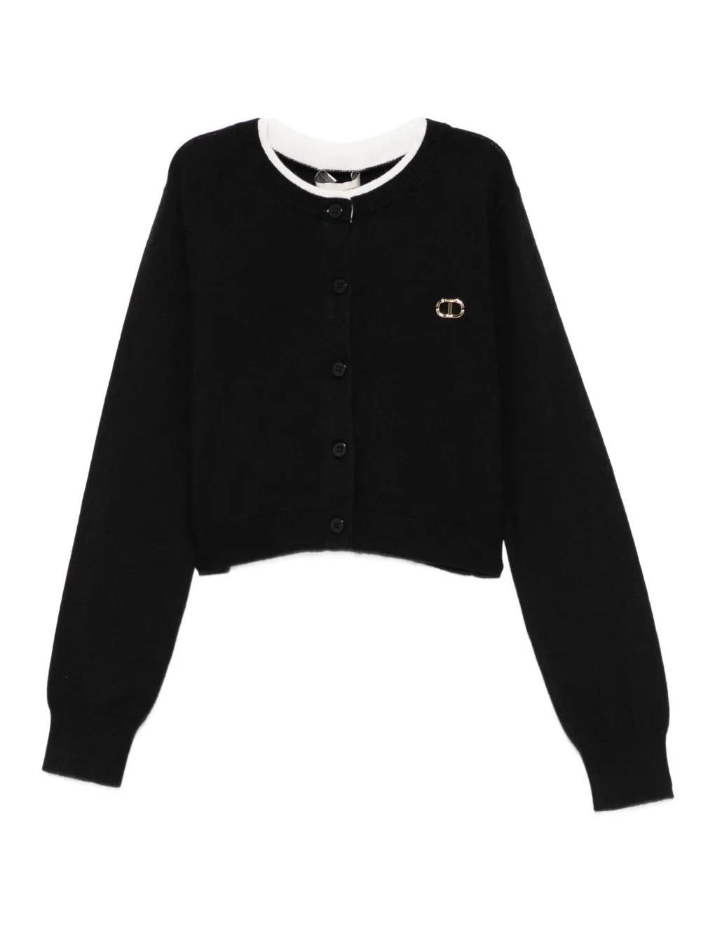 TWINSET Kids button-fastening logo cardigan | Black | Image 1