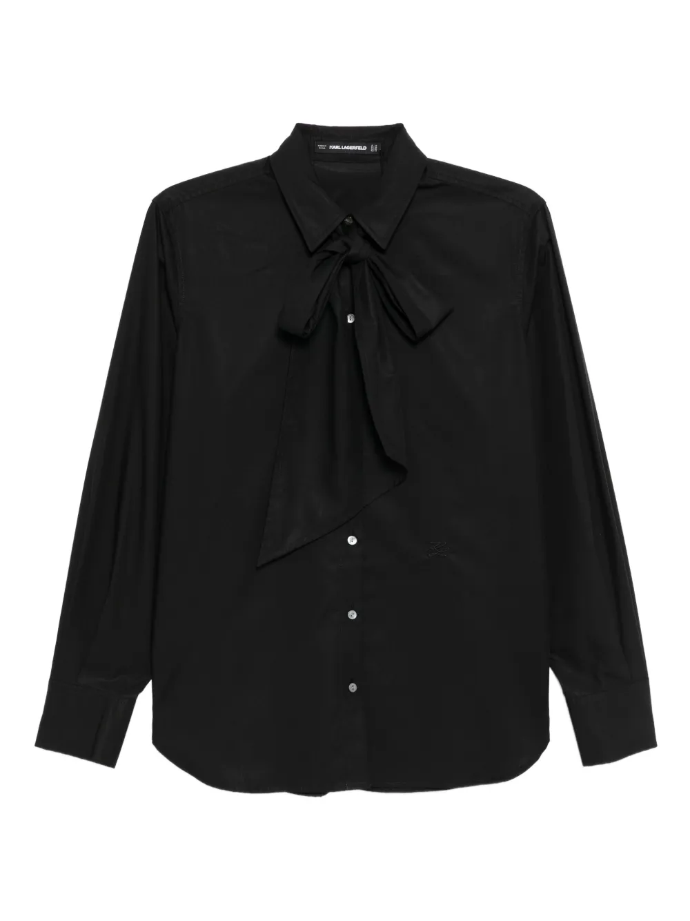 Karl Lagerfeld bow poplin shirt - Nero