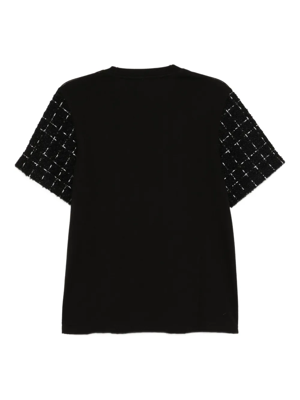 Karl Lagerfeld Logo-embroidered Bouclé T-shirt In Black