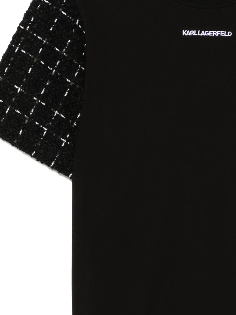 Karl Lagerfeld Bouclé T-shirt met geborduurd logo Zwart