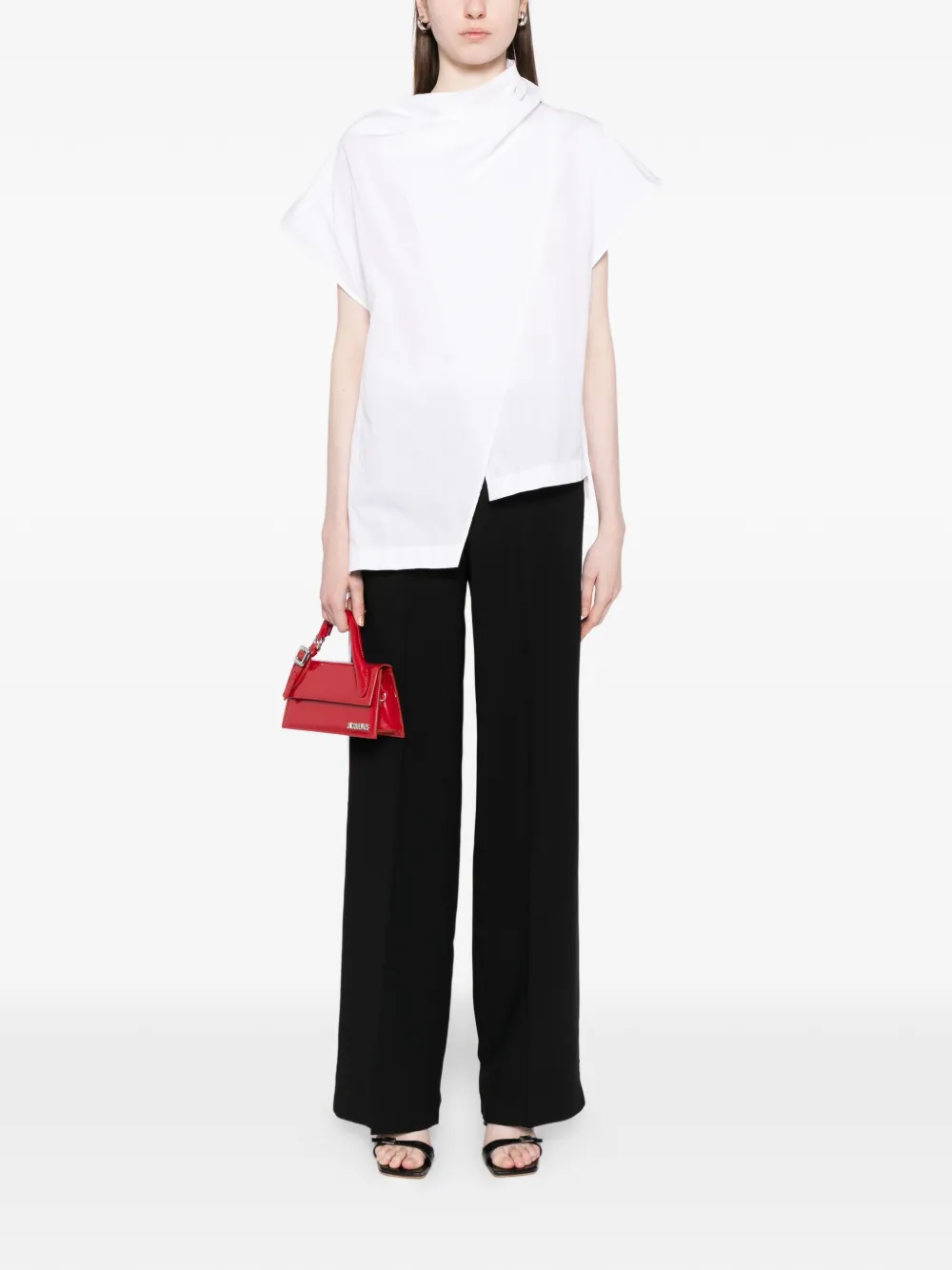 Karl Lagerfeld Straight broek met dubbele tailleband en geborduurd logo - Zwart