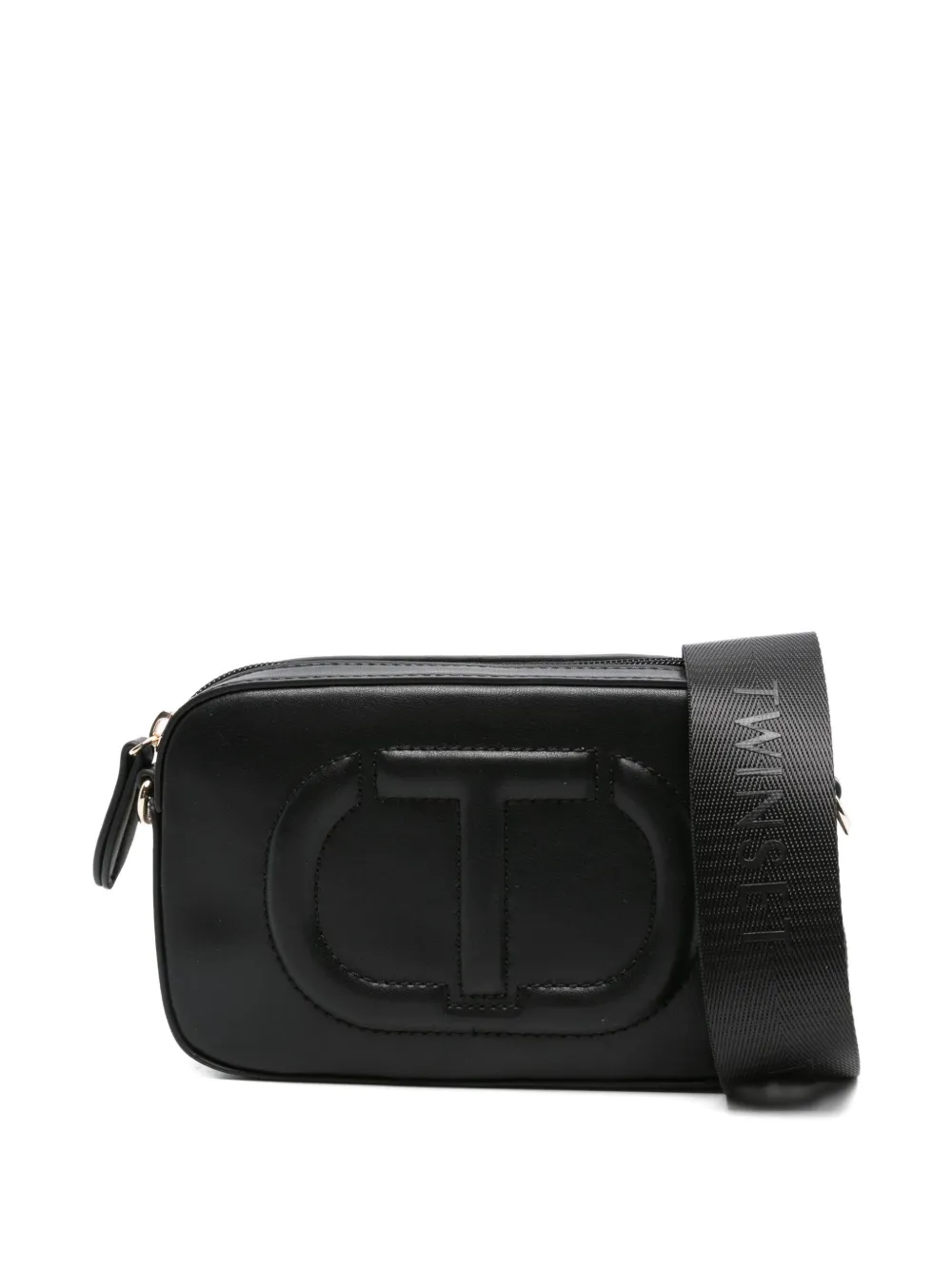 TWINSET Kids embossed-logo top-zip shoulder bag | Black | Image 1