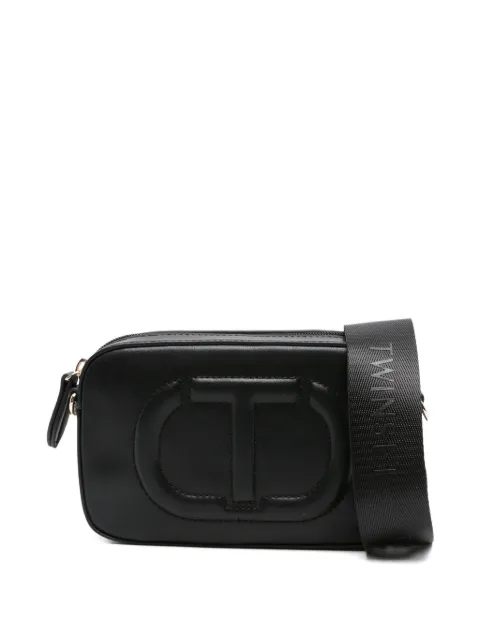 TWINSET Kids embossed-logo top-zip shoulder bag