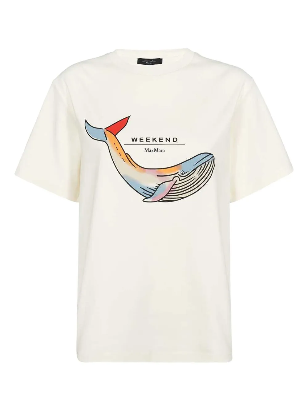 Weekend Max Mara whale-print cotton T-shirt Beige