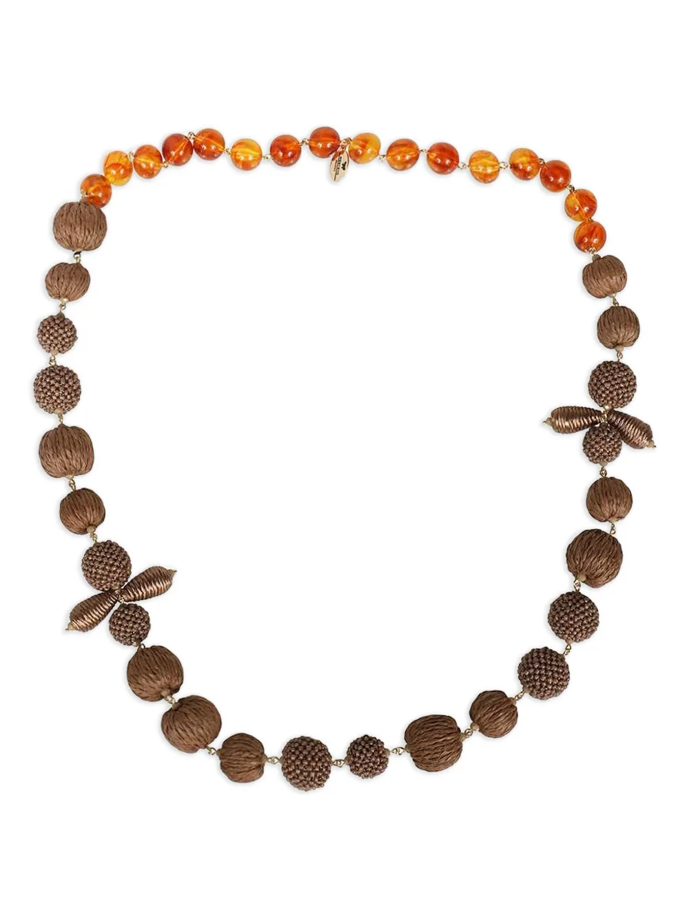Weekend Max Mara raffia-beaded amber-stone necklace | Gold | Image 1