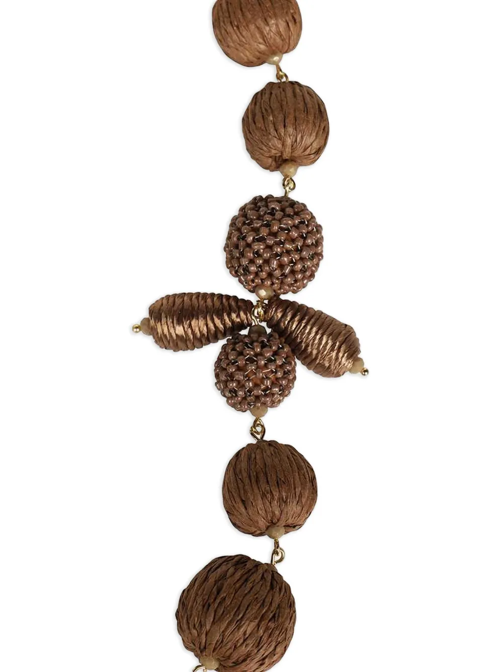 Weekend Max Mara Halsketting met ambersteen en raffia kralen - Goud