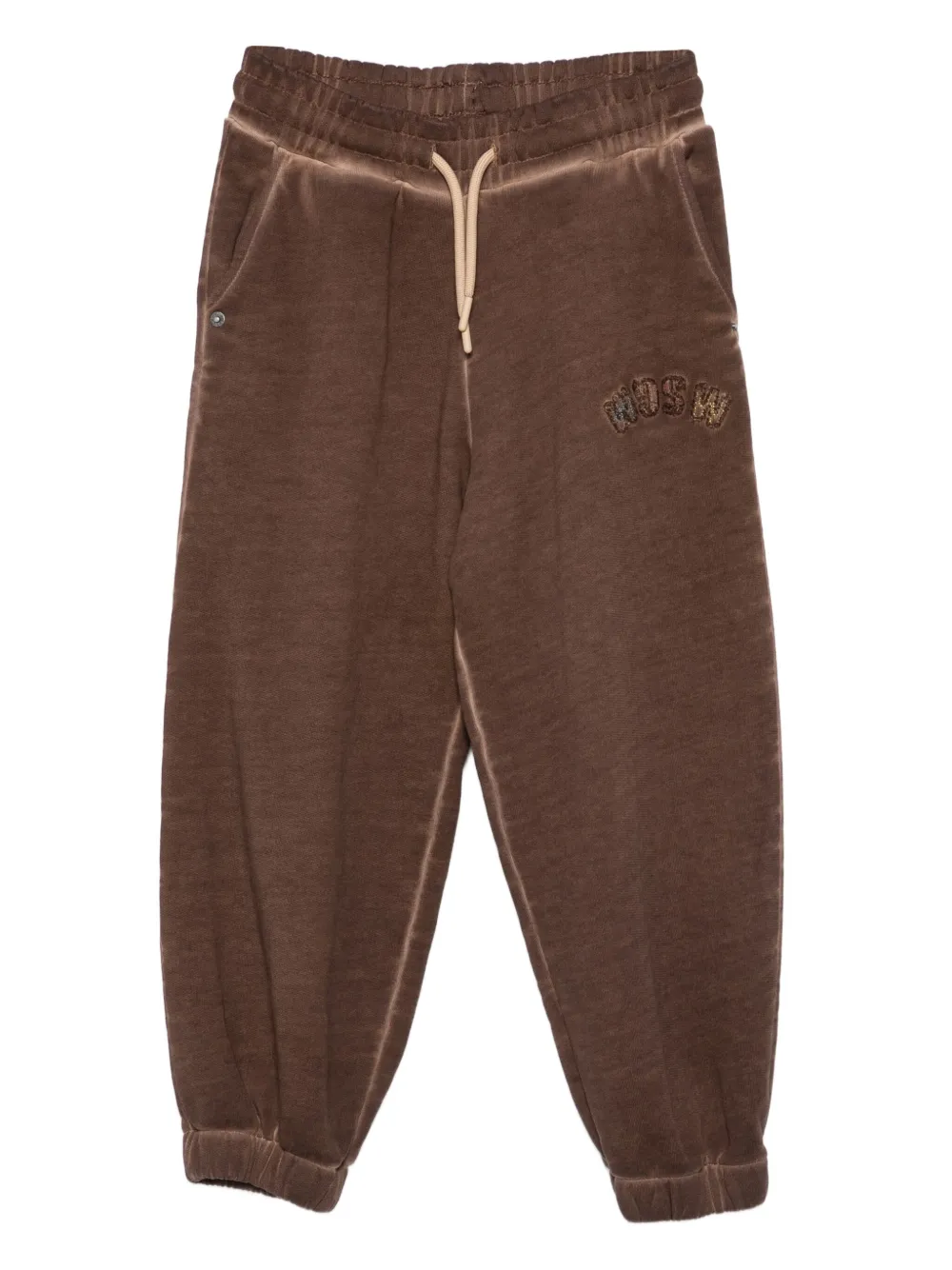 MSGM Kids embroidered-logo sweatpants | Brown | Image 1