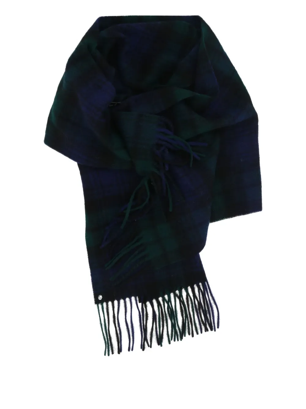 Bless check-pattern wool scarf | Blue | Image 1