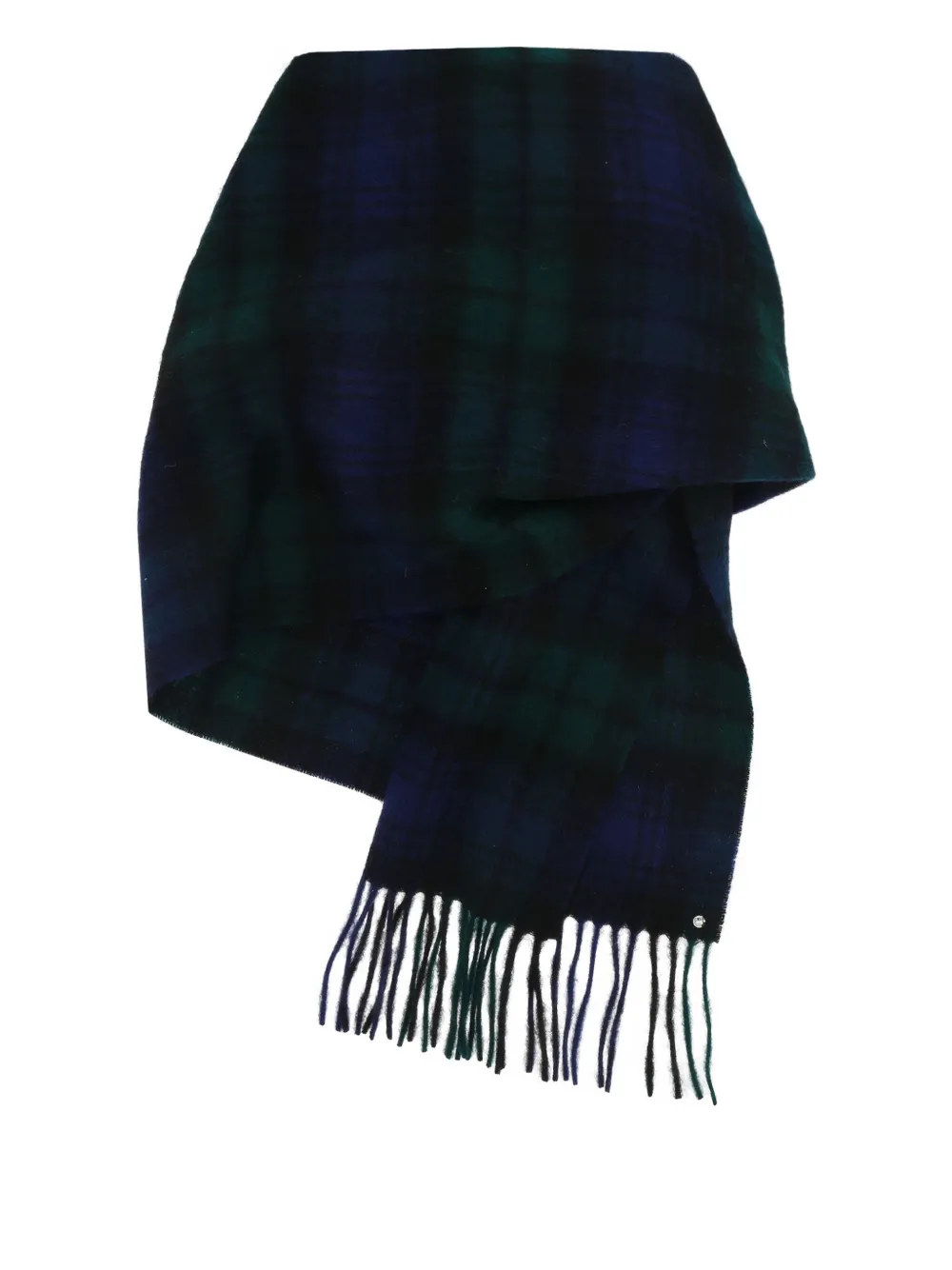 Bless check-pattern wool scarf - Blauw