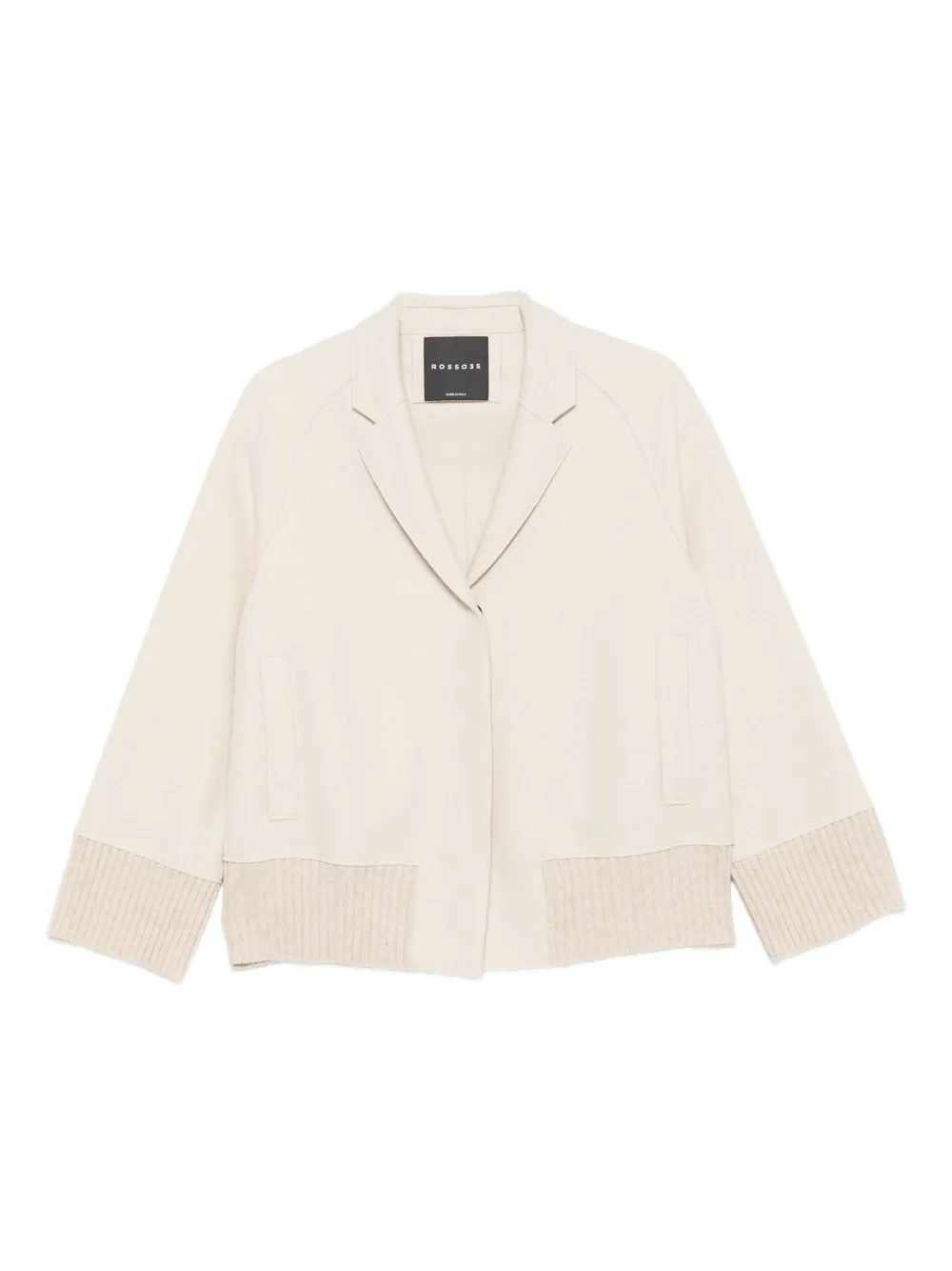 Rosso 35 Ribbed-cuff Button Jacket In Neutral