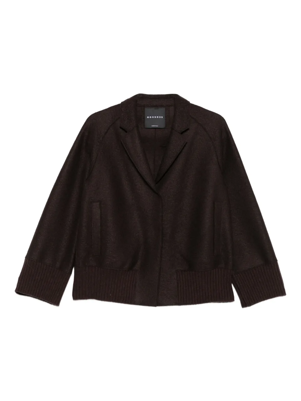 Rosso 35 Ribbed-cuff Wool Jacket In Brown