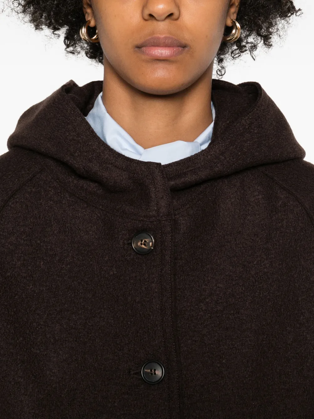 Rosso 35 Hooded Coat In Brown
