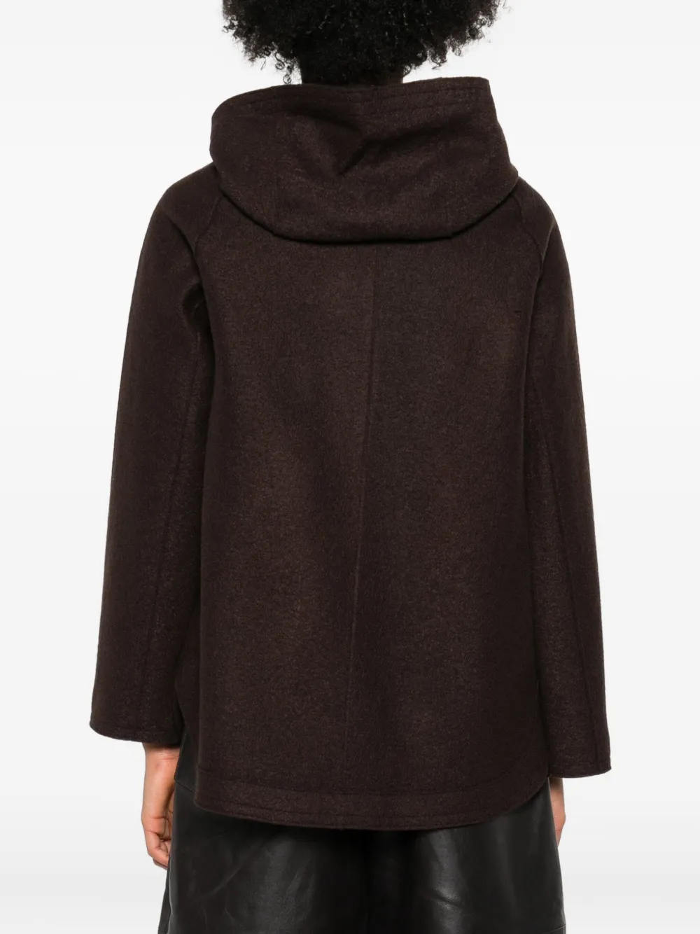 Rosso 35 Hooded Coat In Brown