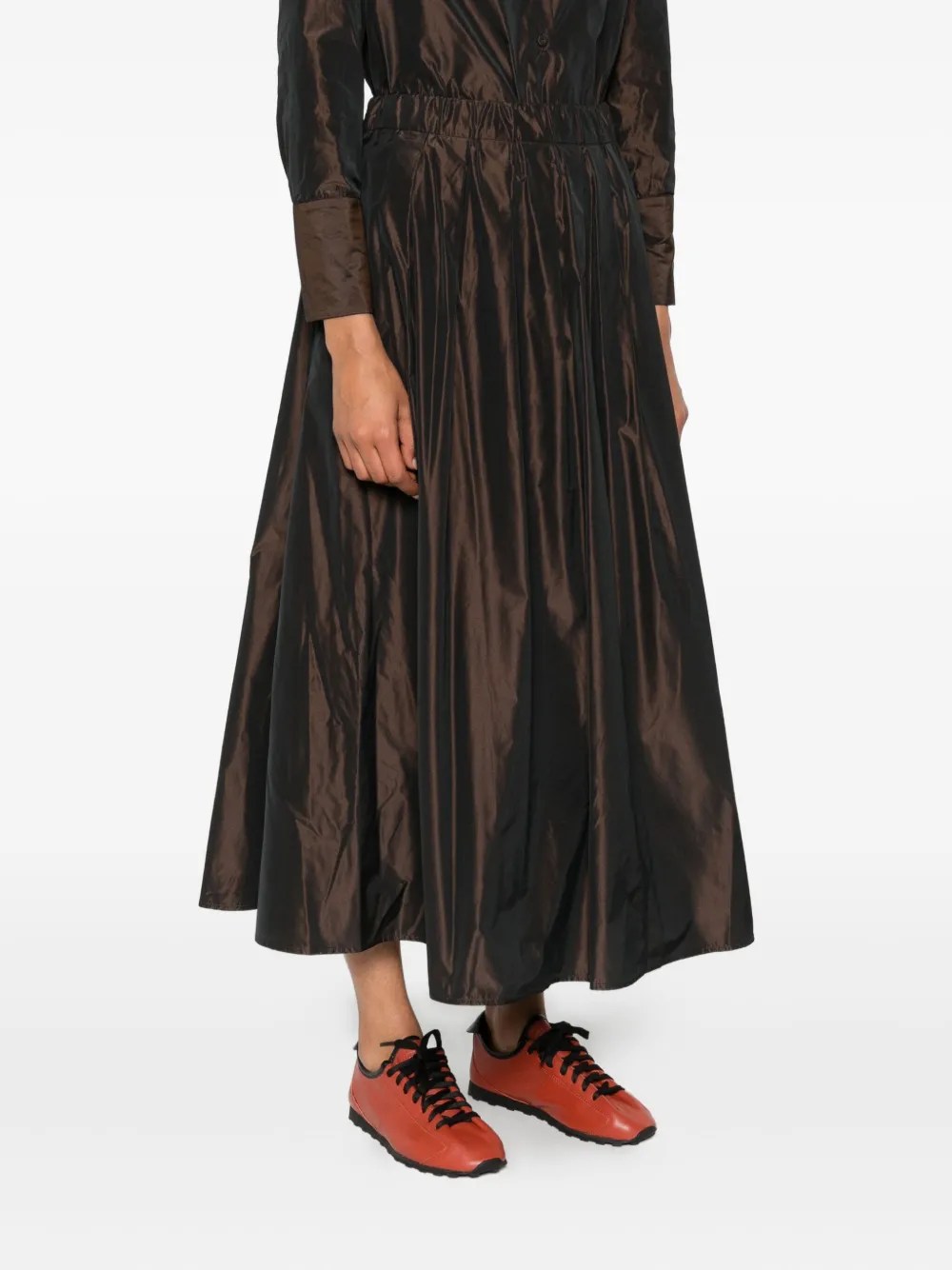 Rosso 35 Pleated A-line Skirt In Brown