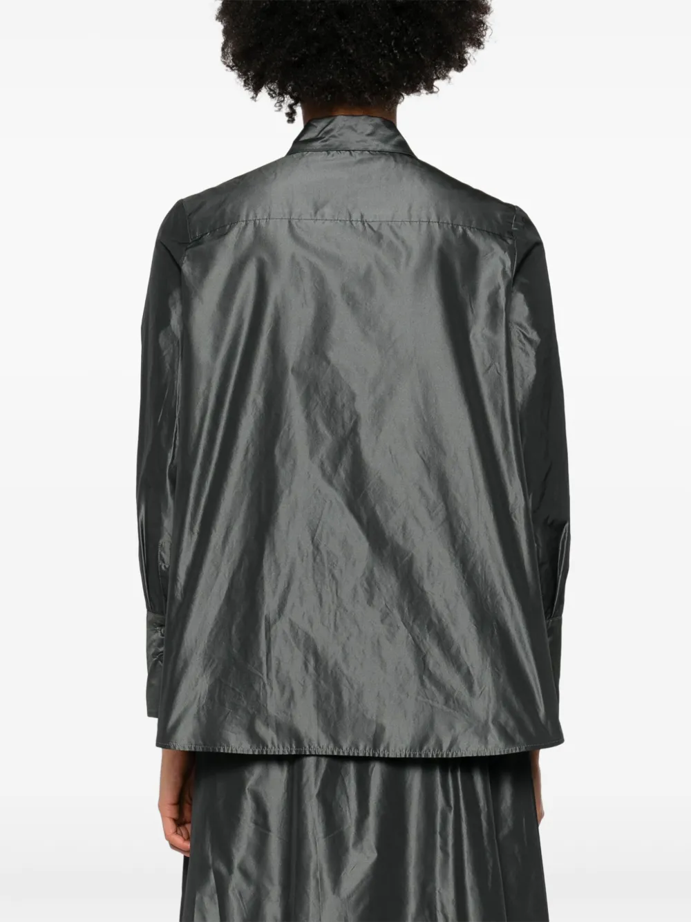 Rosso 35 Button-down Taffeta Shirt In Black