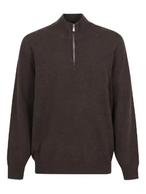 Brunello Cucinelli クォータージップ カシミアセーター | レッド