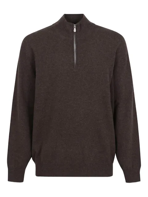 Brunello Cucinelli suéter de cachemira con medio cierre