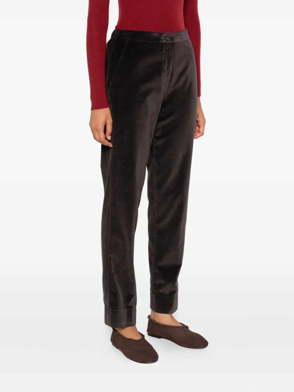 Rosso 35 Velvet Trousers In Black