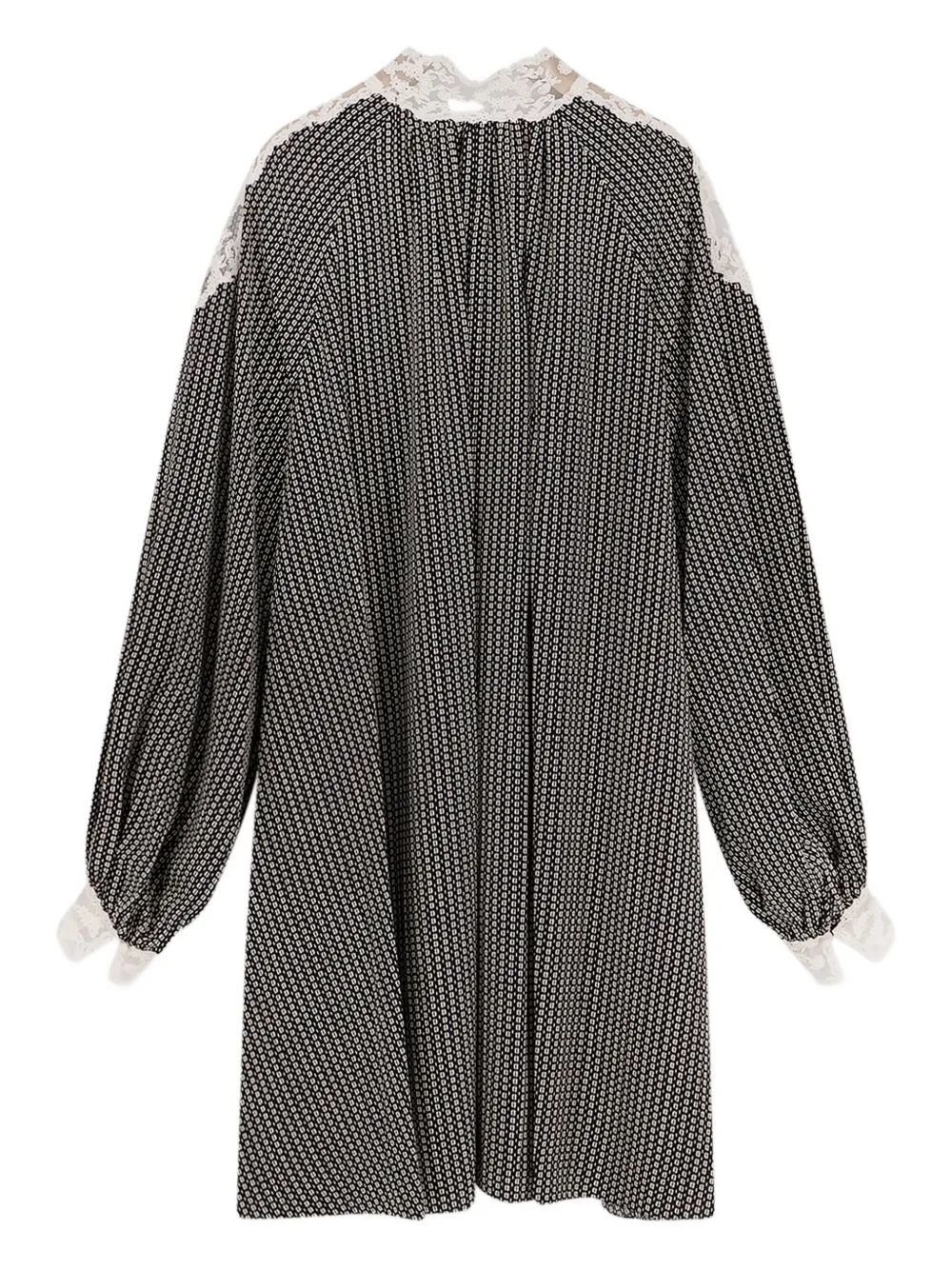 Chloé Mini-jurk met geometrische print en afwerking van kant Zwart