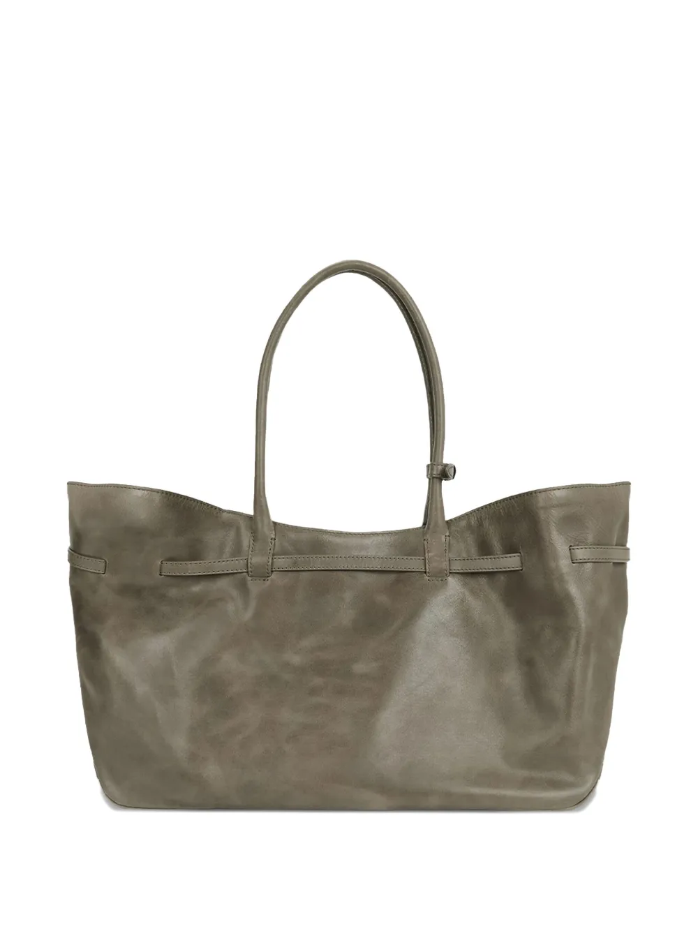 Marge Sherwood Grandma grote leren shopper met ceintuur - Groen