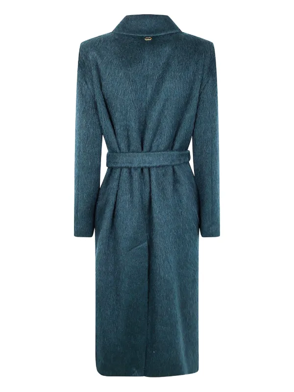 【美品】TWINSET ダブルウール混紡パーカーコート TWINSET ベルテッド ダブルコート | グリーン | FARFETCH JP