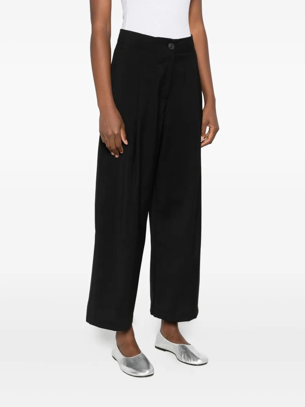 Phisique Du Role Broek met geplooide voorkant Zwart