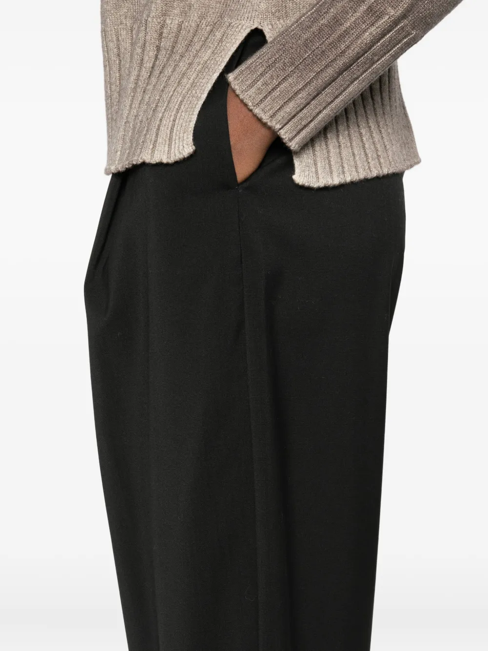 Phisique Du Role Broek met geplooide voorkant Zwart