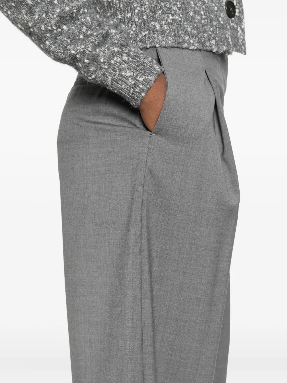 Phisique Du Role Palazzo broek met geplooide zak Grijs