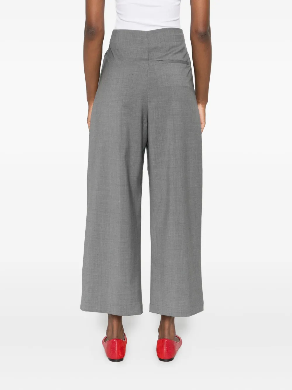 Phisique Du Role Palazzo broek met geplooide zak Grijs