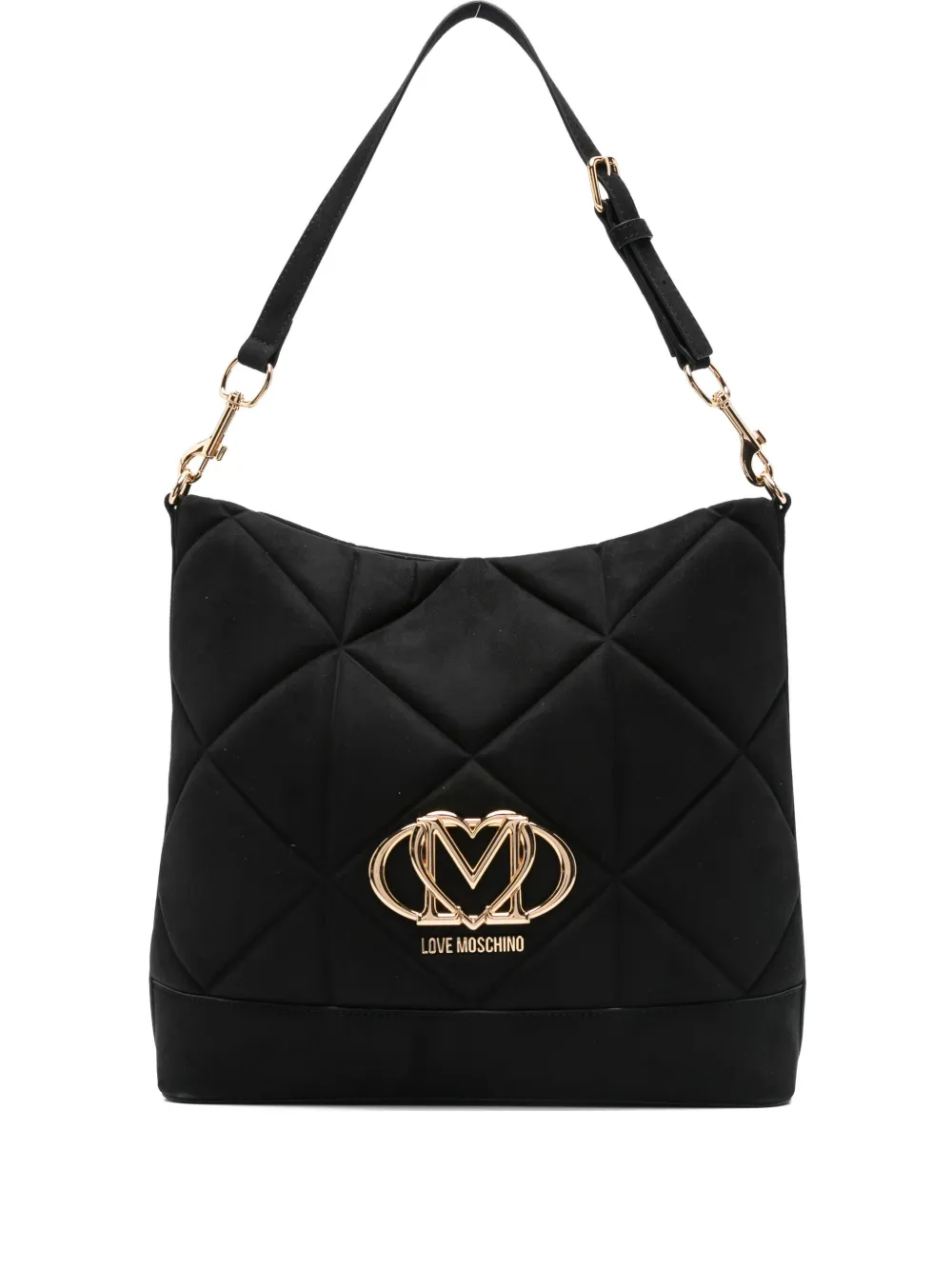 Love Moschino Quilted Logo Tote Bag In Black