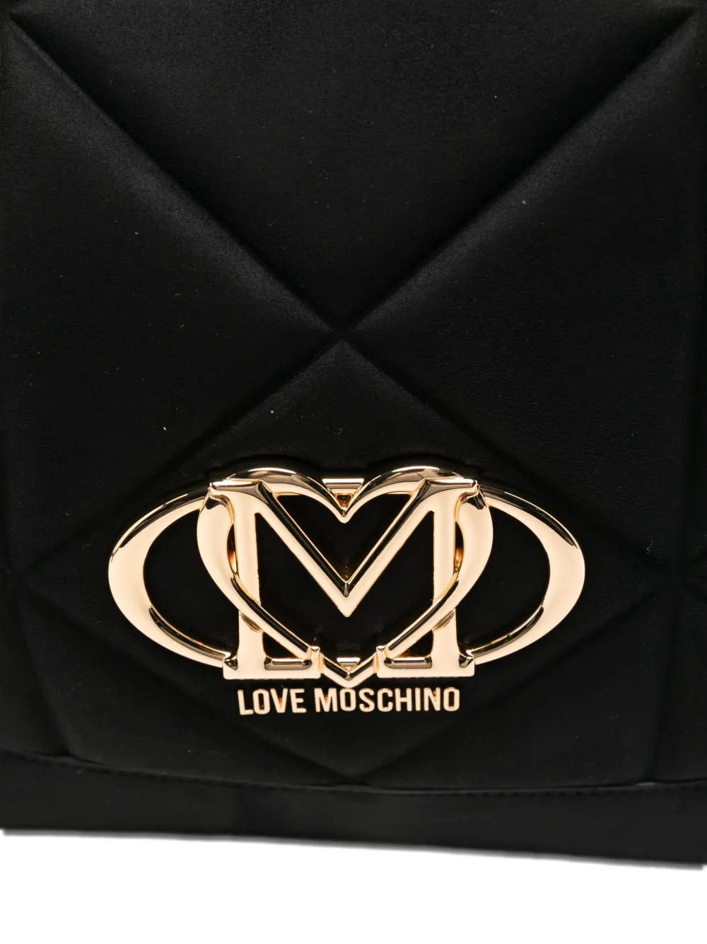 Love Moschino Quilted Logo Tote Bag In Black
