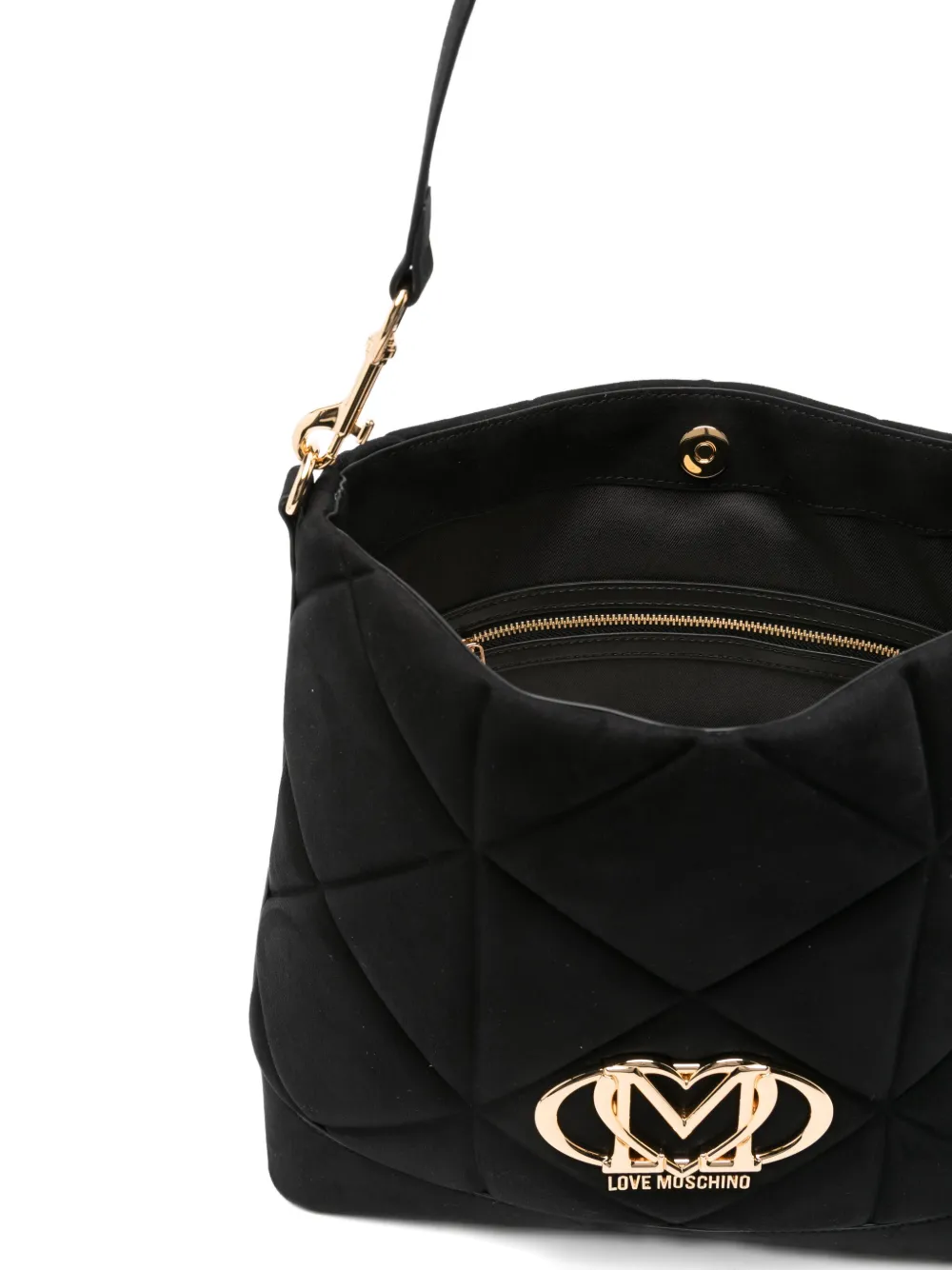 Love Moschino Quilted Logo Tote Bag In Black