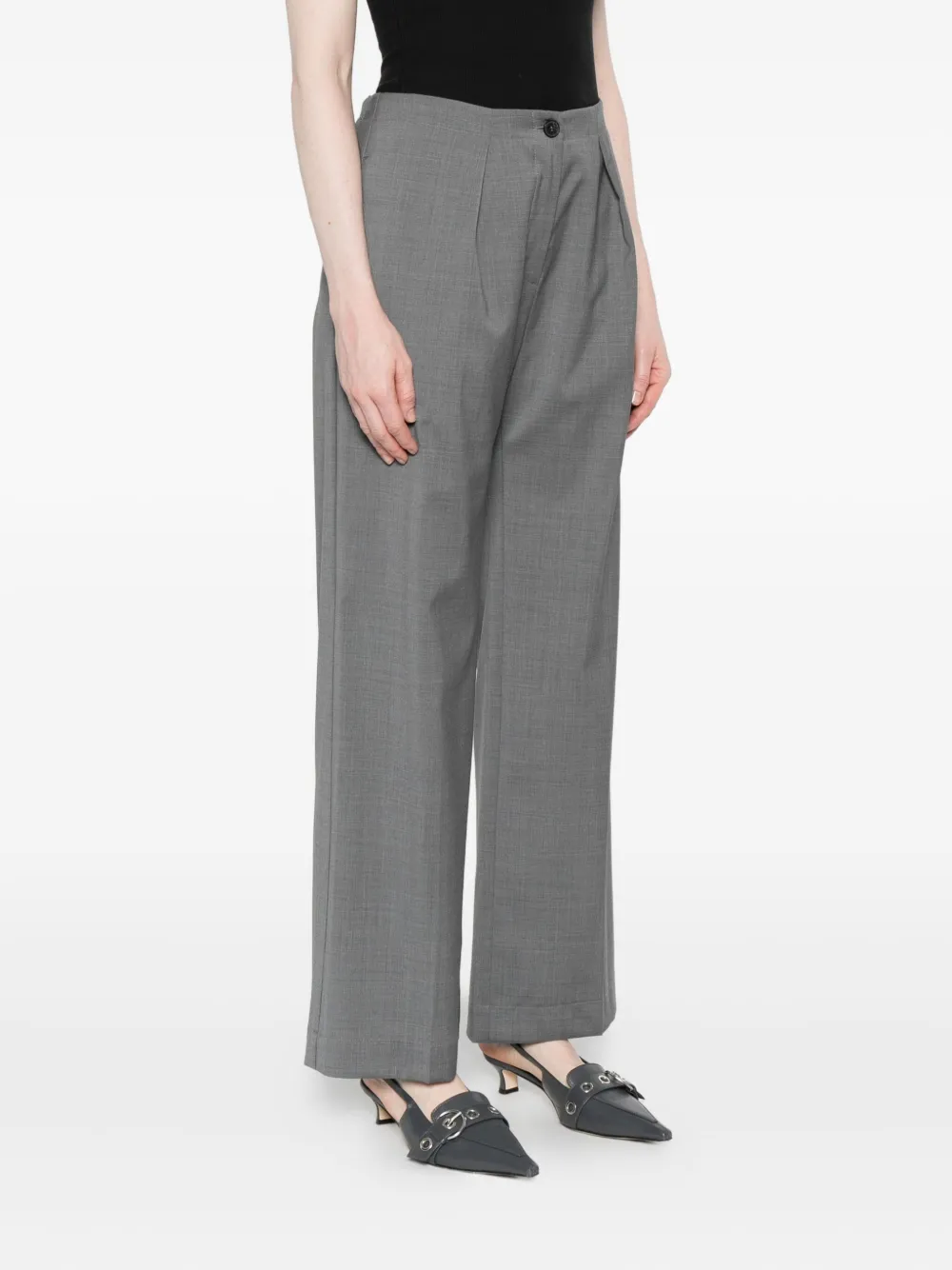 Phisique Du Role Broek met geplooide voorkant Grijs