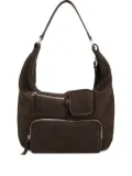 Marge Sherwood City zipped pocketed suede shoulder bag - Brown