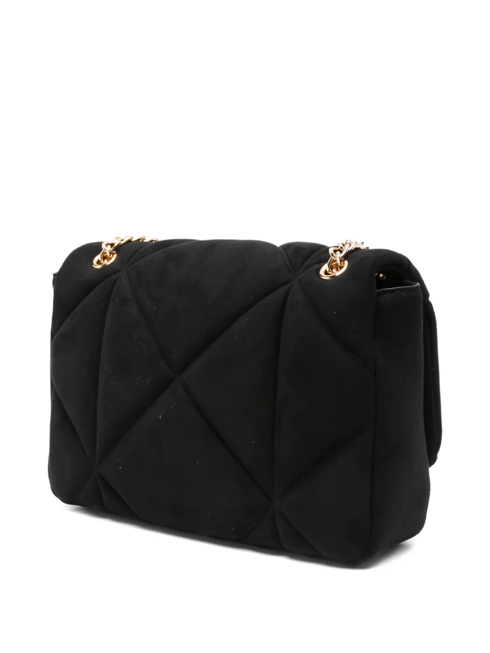 Love Moschino Quilted Logo-plaque Cross Body Bag In Black