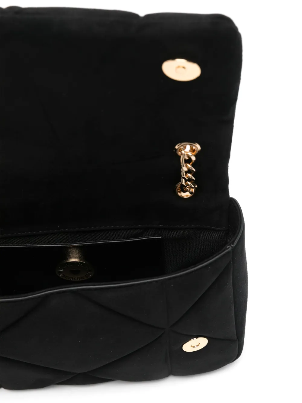 Love Moschino Gewatteerde crossbodytas met logoplakkaat Zwart