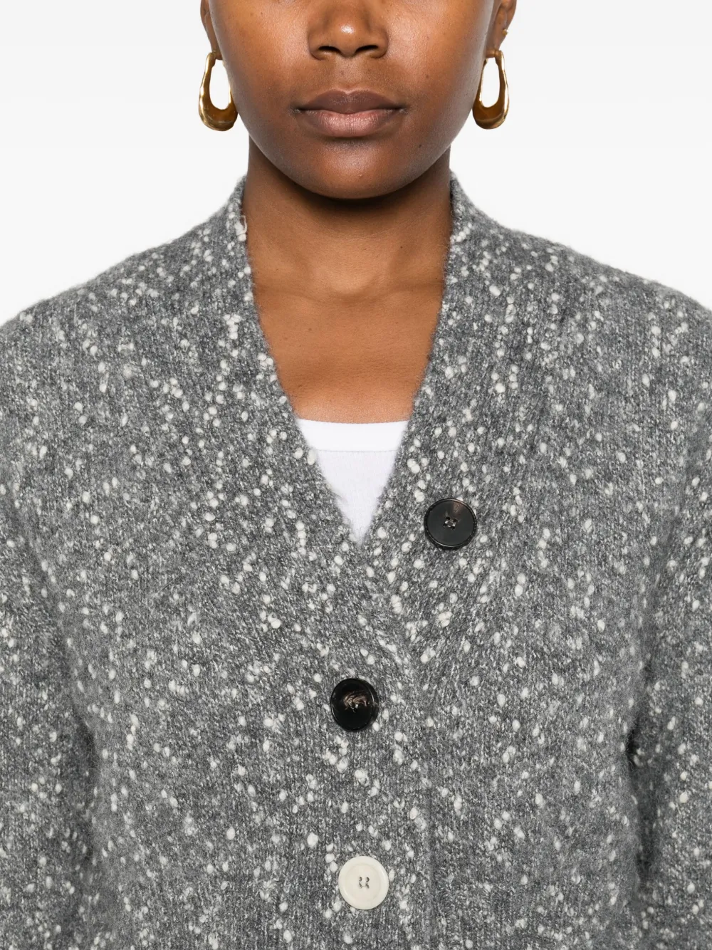 Phisique Du Role Button Cardigan In Gray