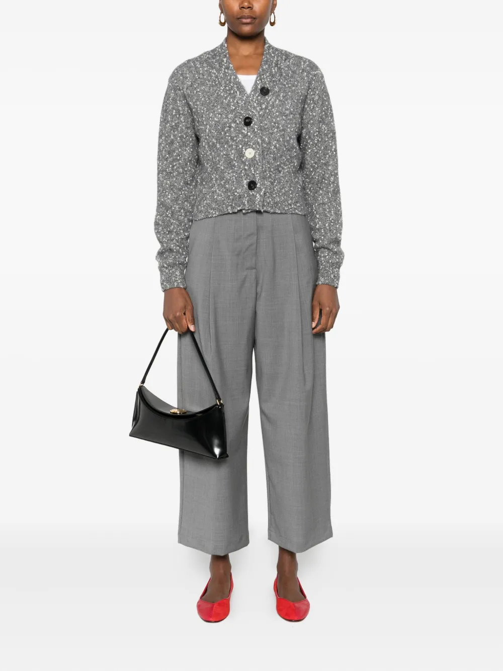 Phisique Du Role Button Cardigan In Gray