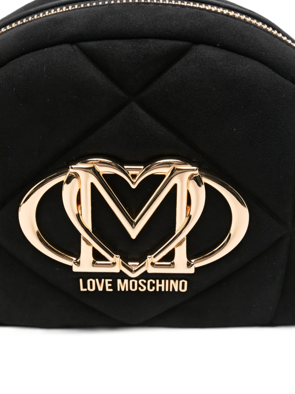 Love Moschino Gewatteerde crossbodytas met logoplakkaat Zwart