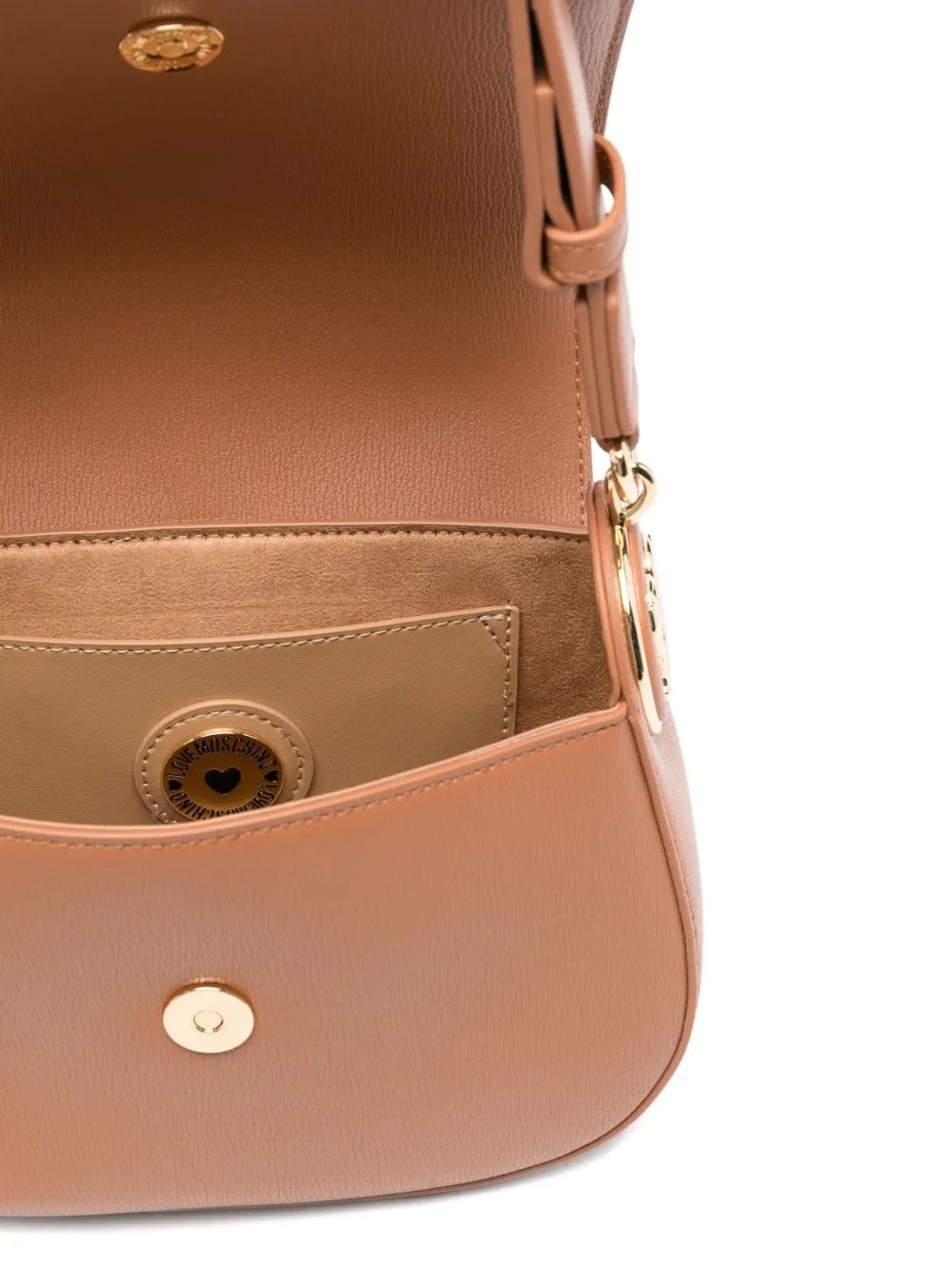 Love Moschino Schoudertas met logoplakkaat Bruin