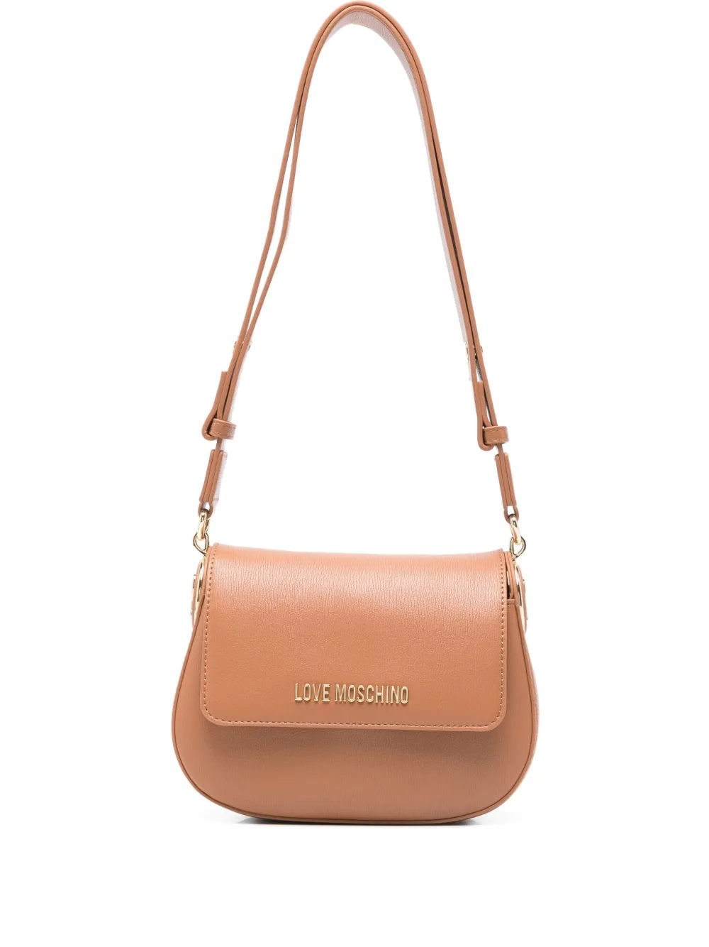 Love Moschino logo-plaque curved shoulder bag | Brown | Image 1