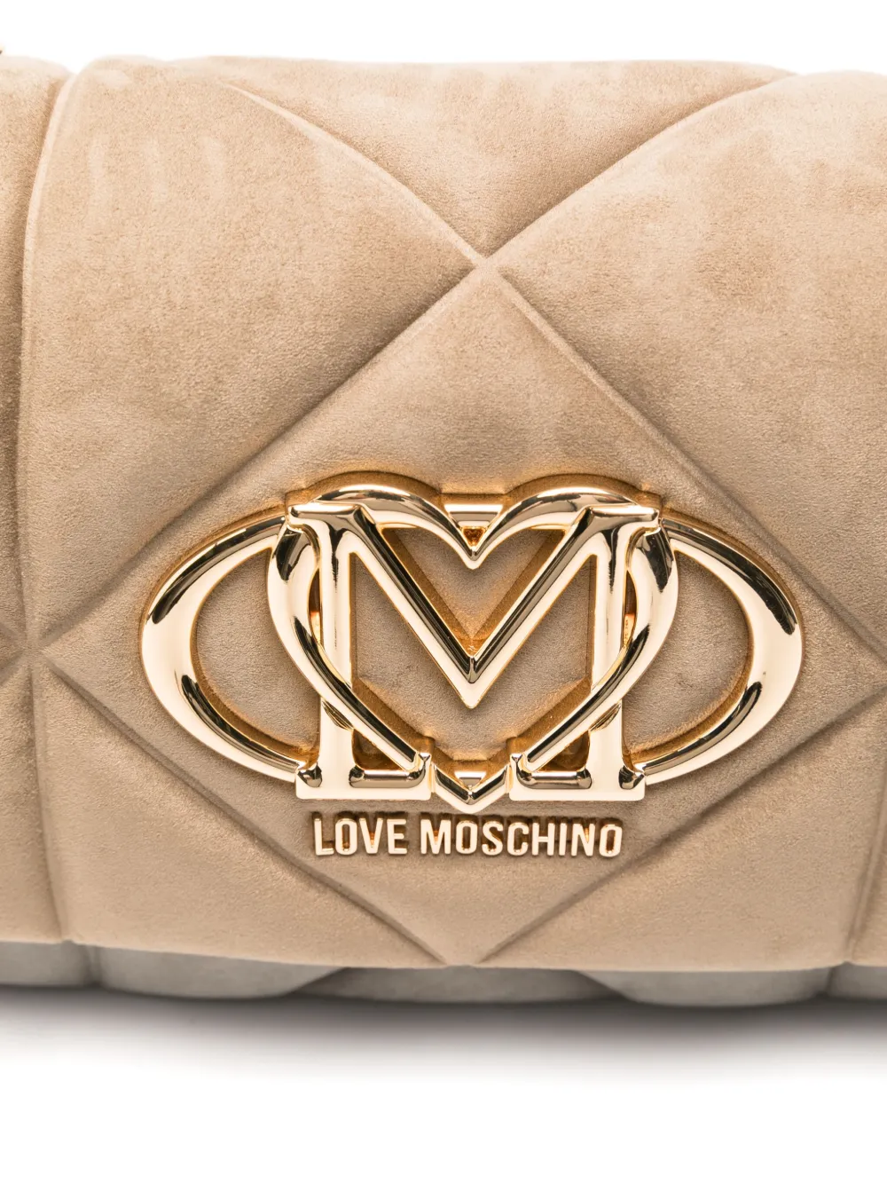 Love Moschino Gewatteerde crossbodytas met logoplakkaat Bruin