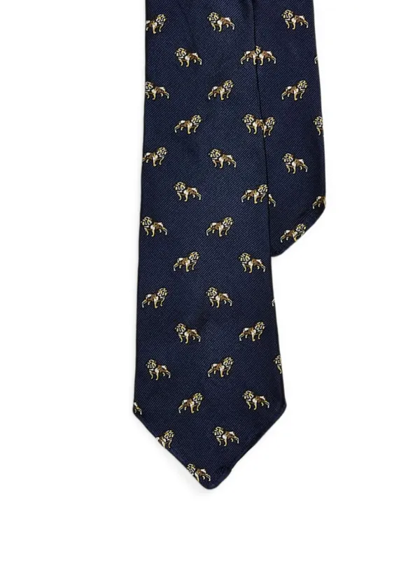 Polo Ralph Lauren lion-print Silk Tie Blue FARFETCH TR