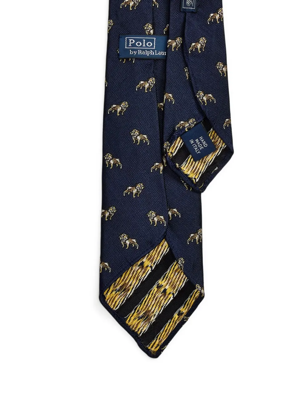 Polo Ralph Lauren lion-print silk tie - Blauw