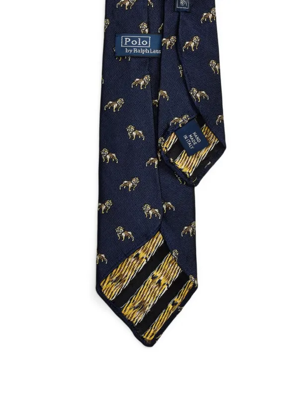 Polo Ralph Lauren lion-print Silk Tie Blue FARFETCH JO
