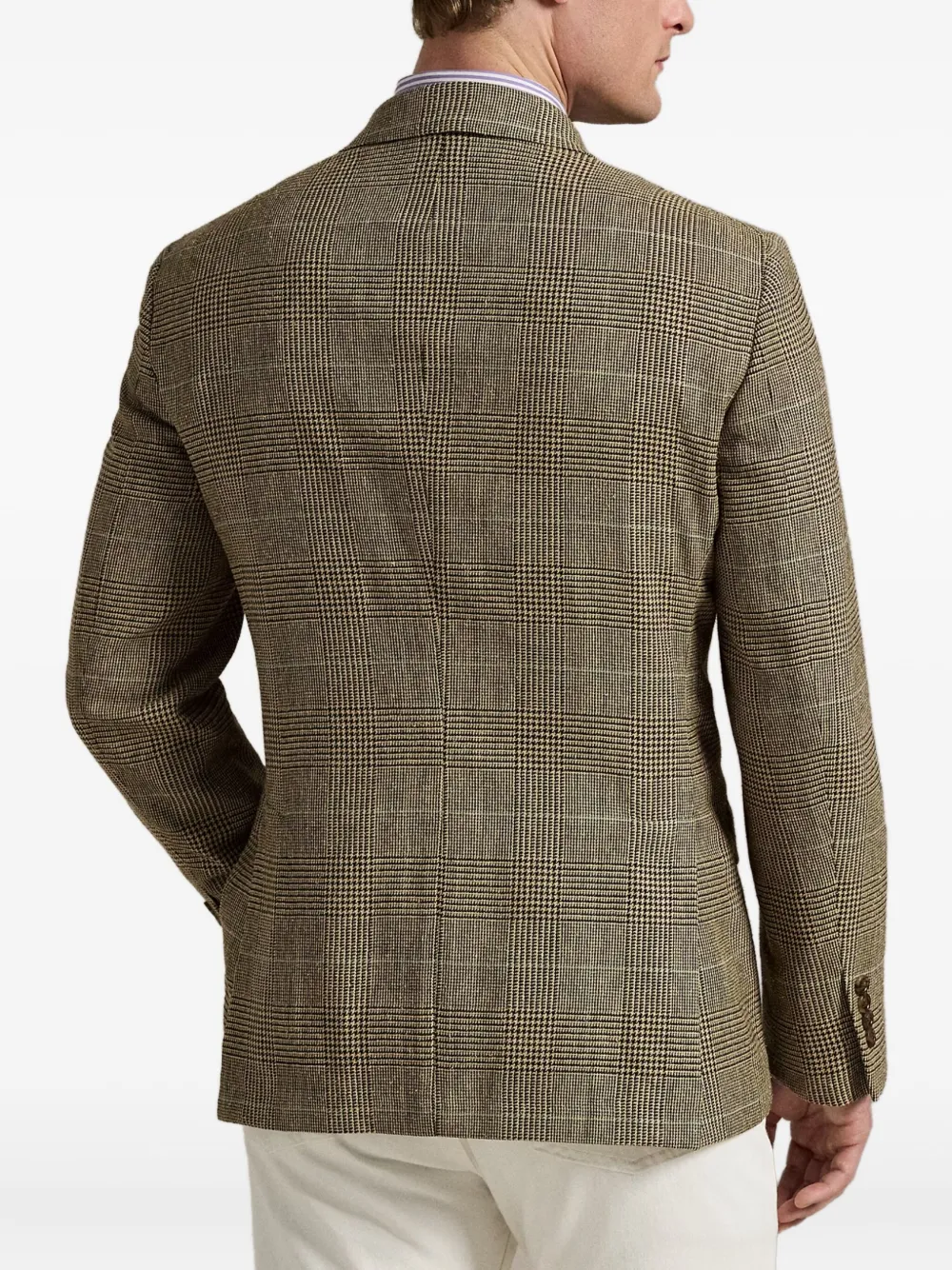Polo Ralph Lauren double-breasted checked-pattern blazer Beige