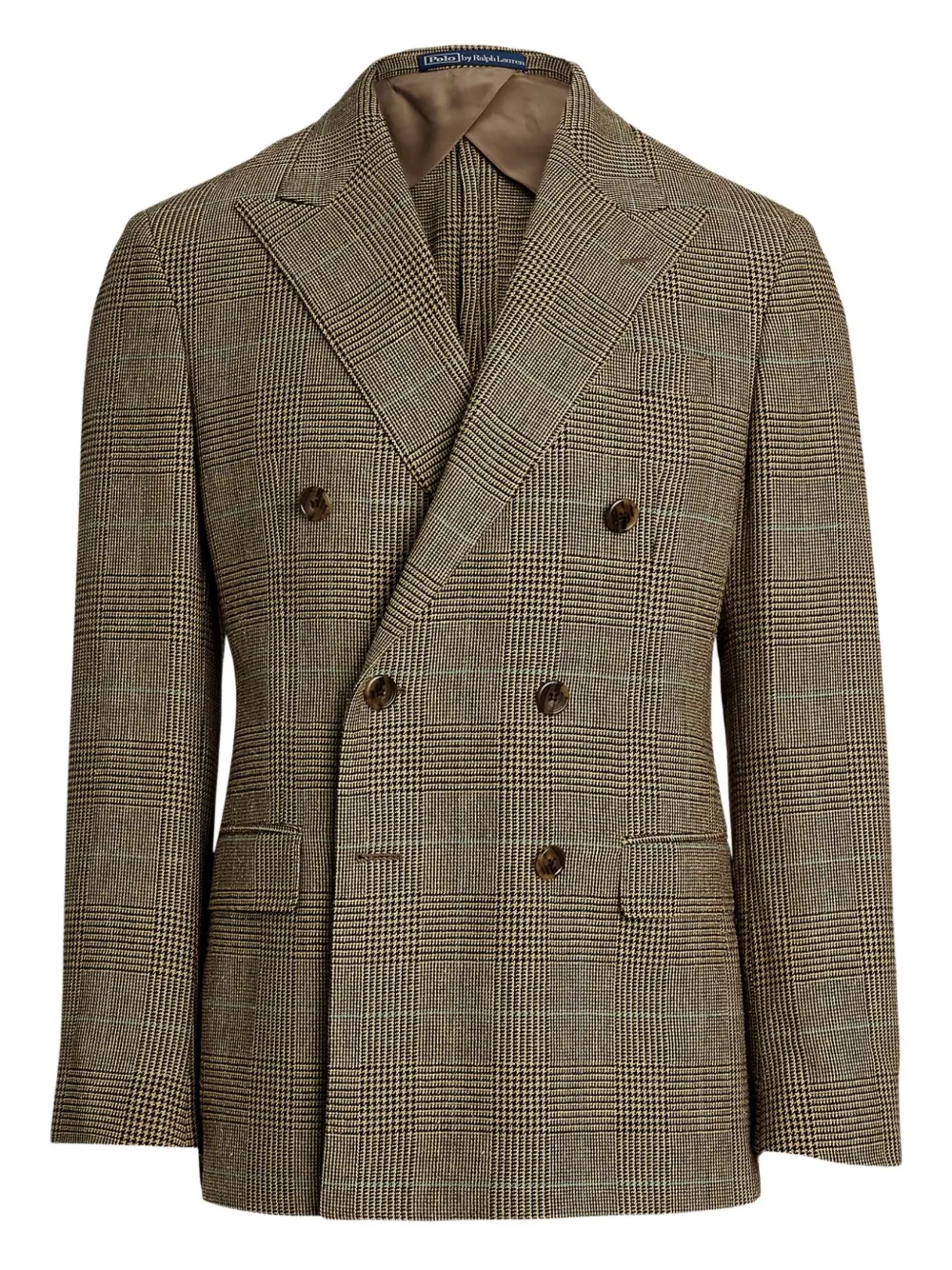 Polo Ralph Lauren double-breasted checked-pattern blazer Beige