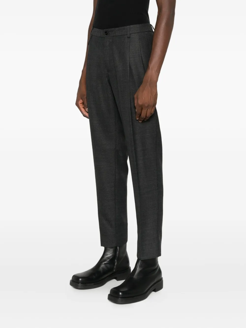 Dolce & Gabbana Virgin Wool Straight-leg Trousers In Gray