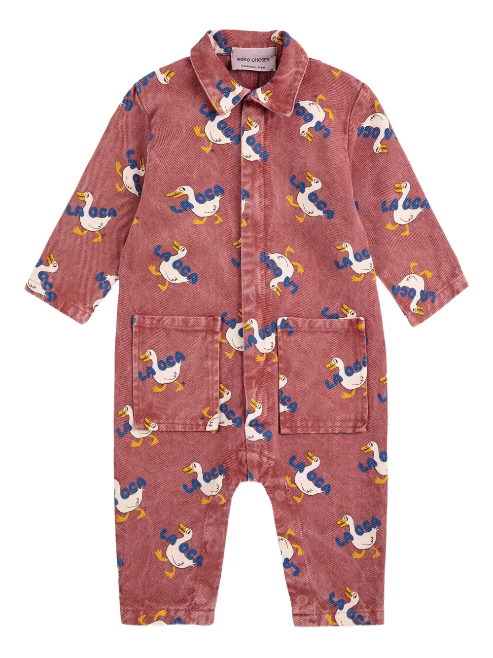 Bobo Choses Babies' La Oca Collared Jumpsuit In Pink